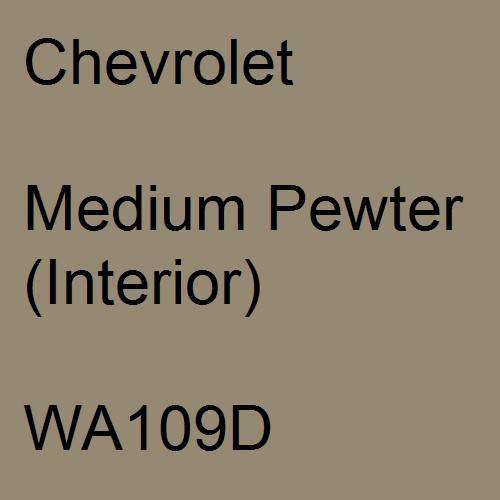 Chevrolet, Medium Pewter (Interior), WA109D.